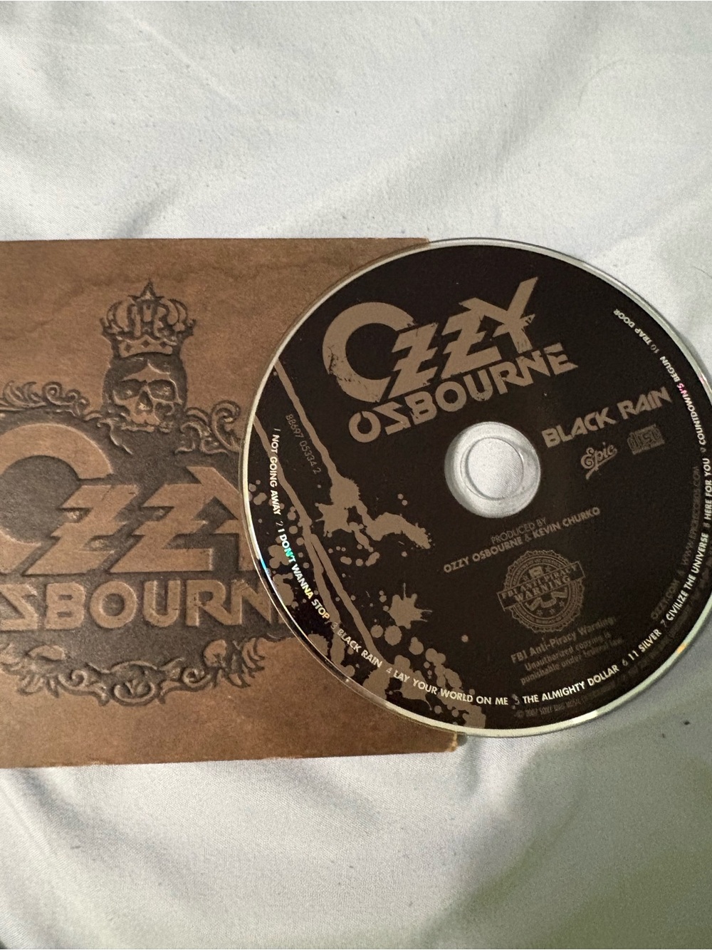 Black Rain Ozzy Osbourne CD with Brown/Black case